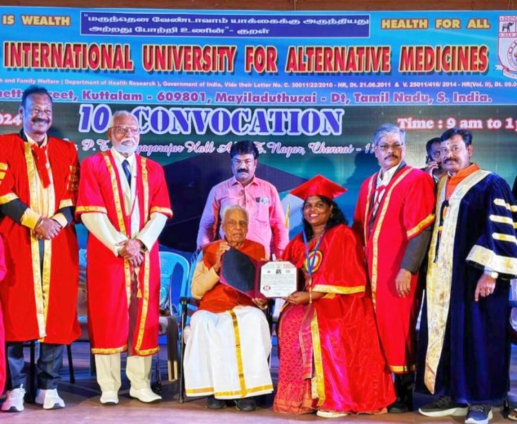 தேசிய மாற்றுமுறை மருத்துவ மன்றத்தின் 10வது ஆண்டு பட்டமளிப்பு விழா சென்னையில் நடைபெற்றது.