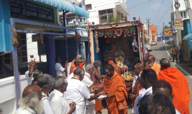 காவிரி விழிப்புணர்வு துலா தீர்த்த ரத யாத்திரைக்கு திருச்சி தொட்டியத்தில் வரவேற்பு 