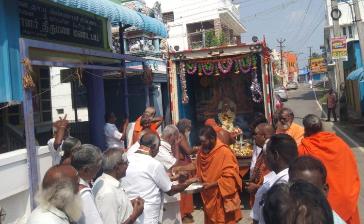 காவிரி விழிப்புணர்வு துலா தீர்த்த ரத யாத்திரைக்கு திருச்சி தொட்டியத்தில் வரவேற்பு