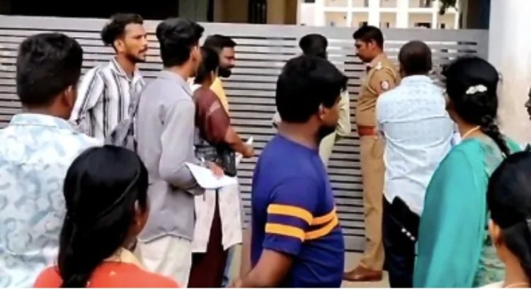 குரூப் 4 தேர்வு மையத்திற்கு தாமதமாக வந்தவர்களுக்கு அனுமதி மறுப்பு - தேர்வர்கள் வாக்குவாதம்