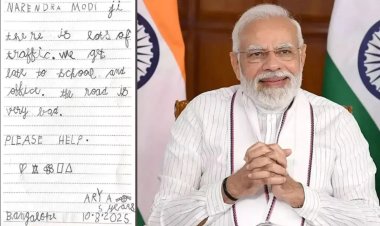 பெங்களூரு போக்குவரத்து நெரிசல் பற்றி பிரதமர் மோடிக்கு கடிதம் எழுதிய 5 வயது சிறுமி